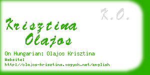 krisztina olajos business card